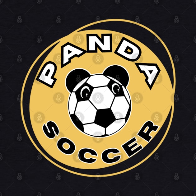 Panda soccer head of a cute panda in the shape of a soccer ball on the background of an orange circle for sports lovers by PopArtyParty